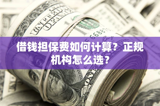武汉借钱担保费如何计算？正规机构怎么选？