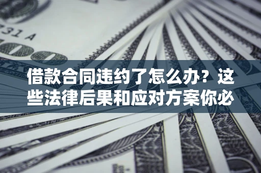 武汉借款合同违约了怎么办？这些法律后果和应对方案你必须知道