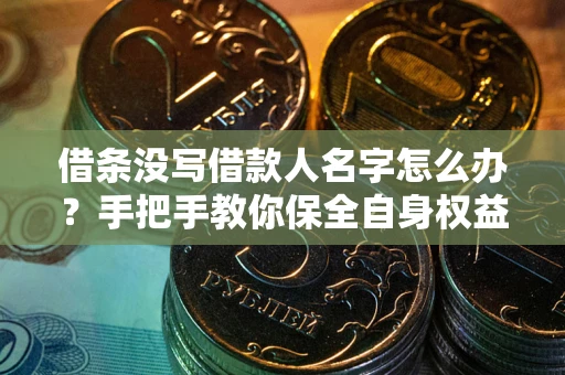 武汉借条没写借款人名字怎么办？手把手教你保全自身权益
