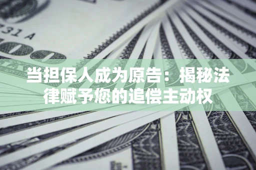 武汉当担保人成为原告：揭秘法律赋予您的追偿主动权