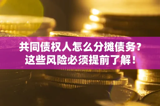 武汉共同债权人怎么分摊债务？这些风险必须提前了解！